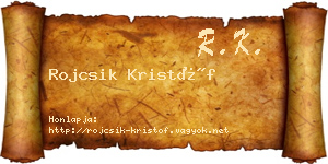 Rojcsik Kristóf névjegykártya
