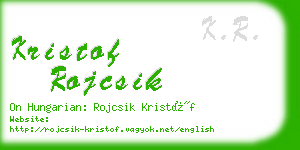 kristof rojcsik business card
